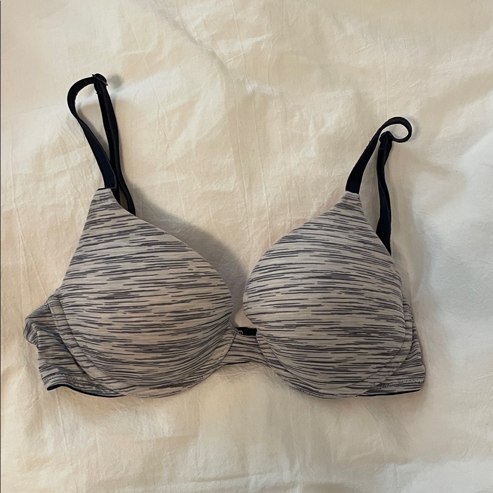 Pink VS Striped Gray Women's Bra
